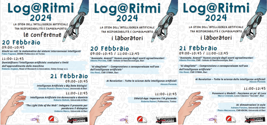 La sfida dell’intelligenza artificiale tra responsabilità e cambiamento. 20 - 21 febbraio 2024, presso il Liceo Scientifico “Salvemini” di Bari